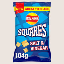 Walkers Squares Salt & Vinegar Sharing Snacks Crisps Sharing Size 104g