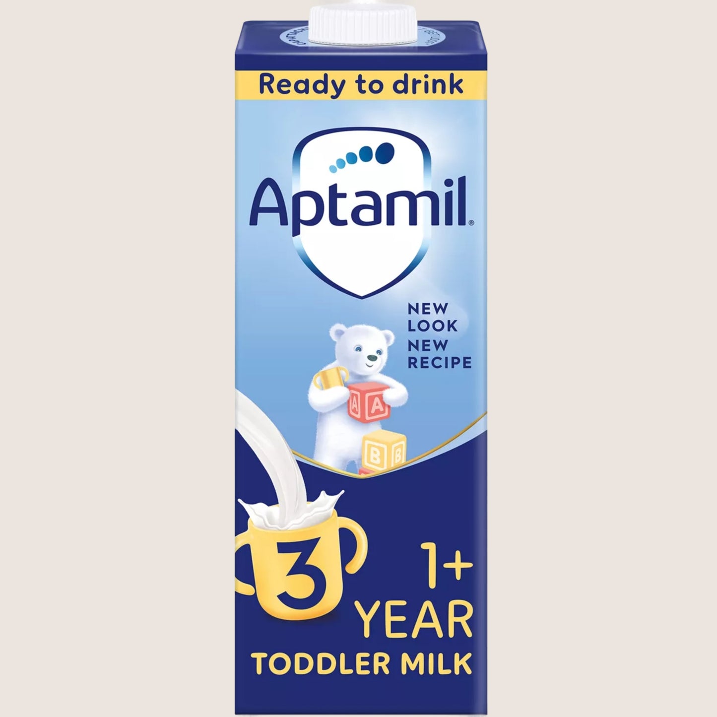 Aptamil 3 Toddler Milk Liquid Formula, 1-3 Years Gentle Formula 1L