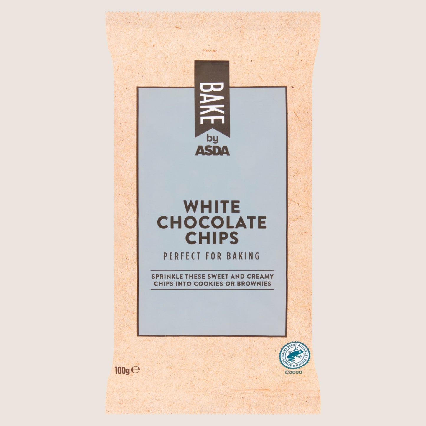 BAKE by ASDA White Chocolate Chips Premium Quality 100g