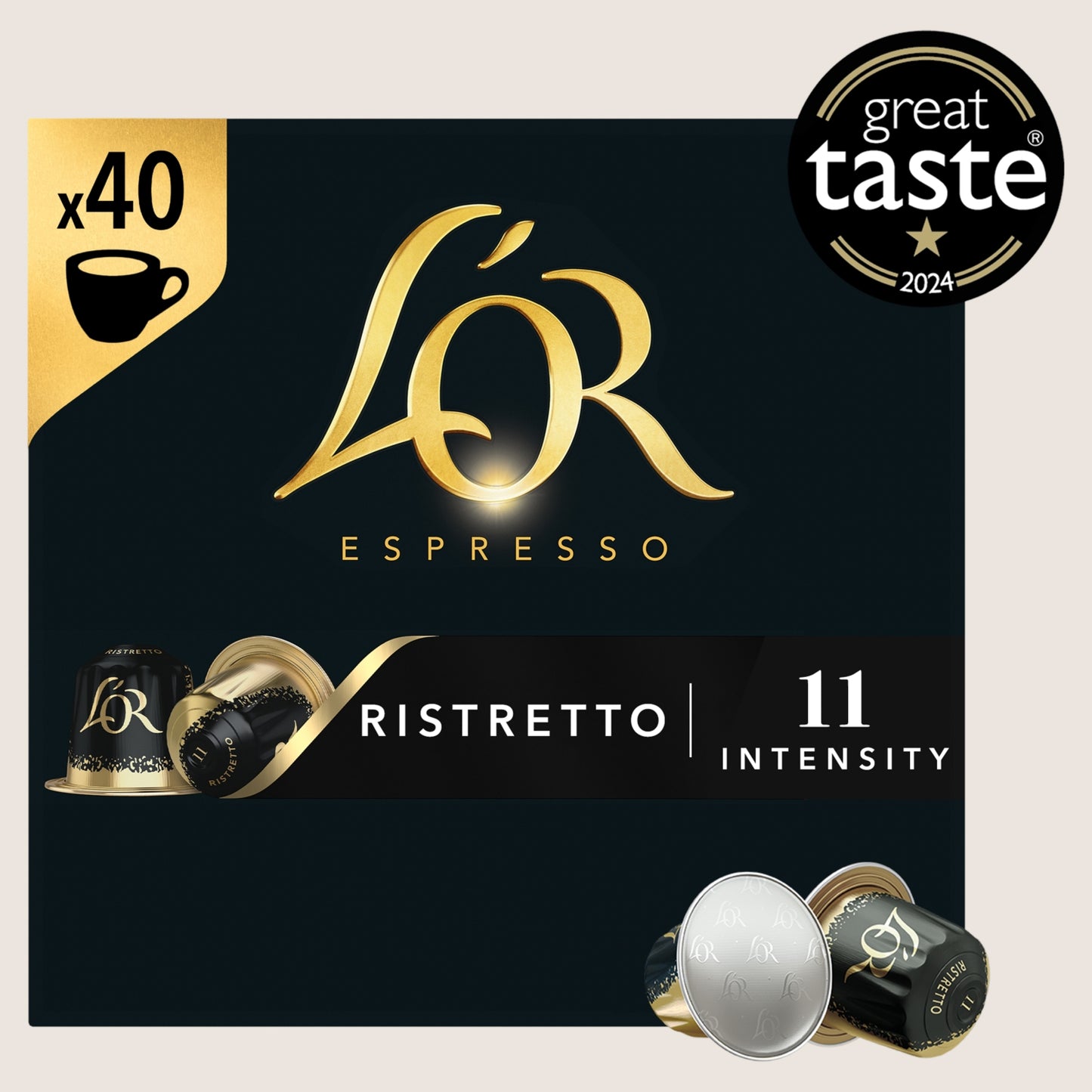 L'OR Ristretto Coffee Pods x40 Intensity 11 No Artificial Additives