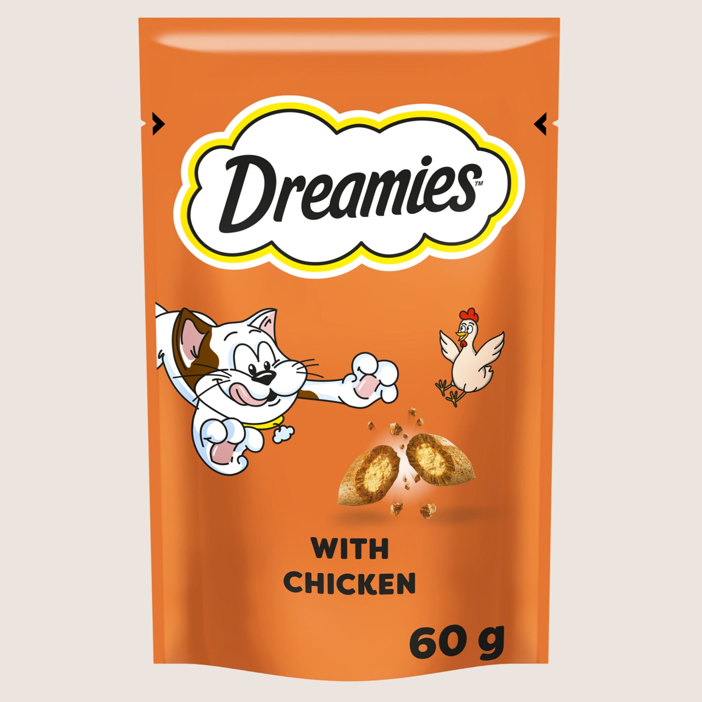 DREAMIES Cat Treat Biscuits with Chicken Nutritionally Complete 60g