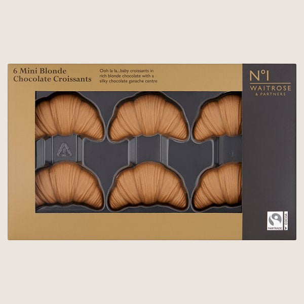 Waitrose No1. Mini Blonde Chocolate Croissants Pure Indulgence 99G