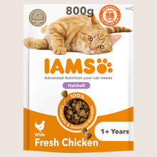 Iams Advanced Nutrition Hairball Dry Cat Food Chicken No Artificial Additives 800g