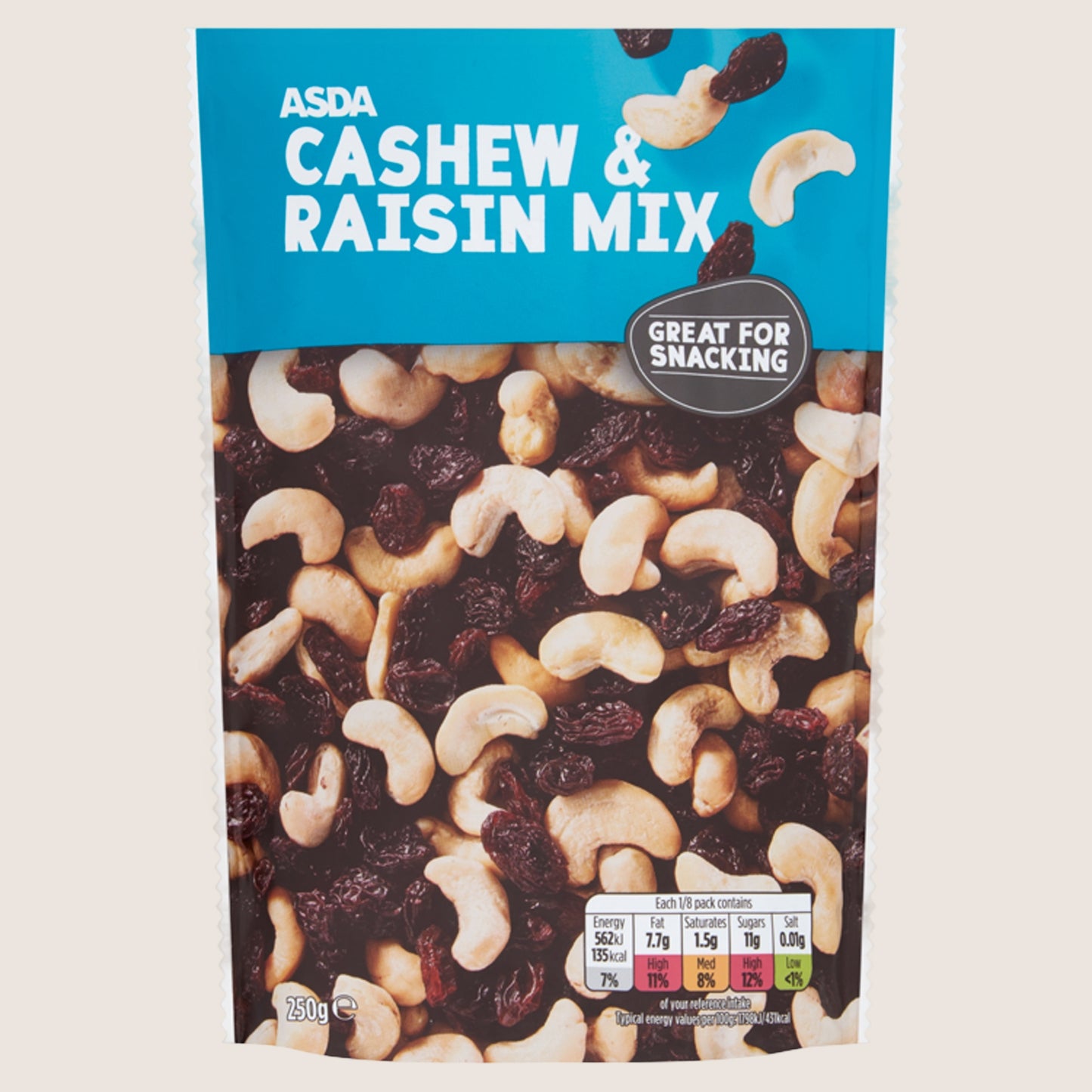 ASDA Cashew & Raisin Mix Multipack 250g