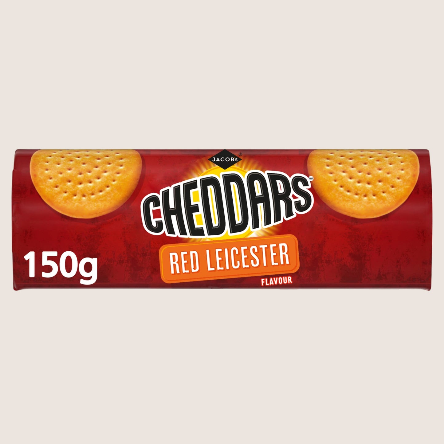 Jacobs Cheddars Red Leicester Flavour Cheese Biscuits Free From Artificial Additives 150g