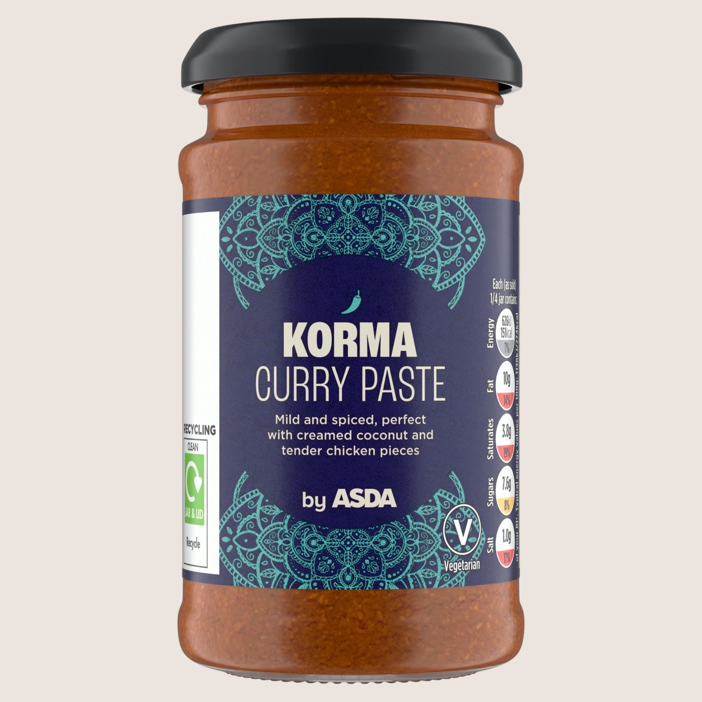 ASDA Korma Curry Paste No Artificial Additives 220g