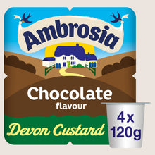 Ambrosia Chocolate Custard Dessert Snack Pots No Artificial Additives 4 x 120g