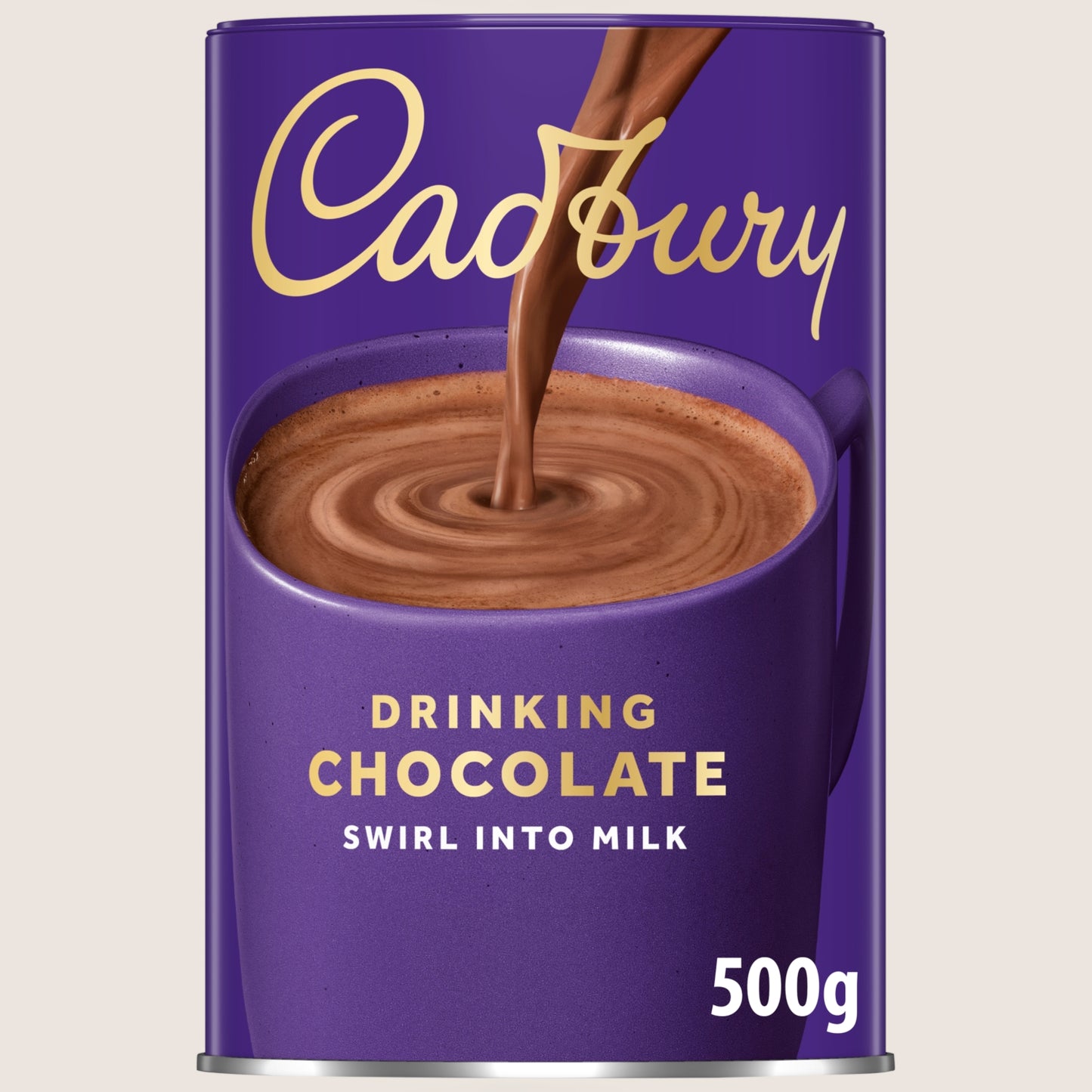 Cadbury Drinking Hot Chocolate Cocoa Powder Tin No Artificial Additives 500g