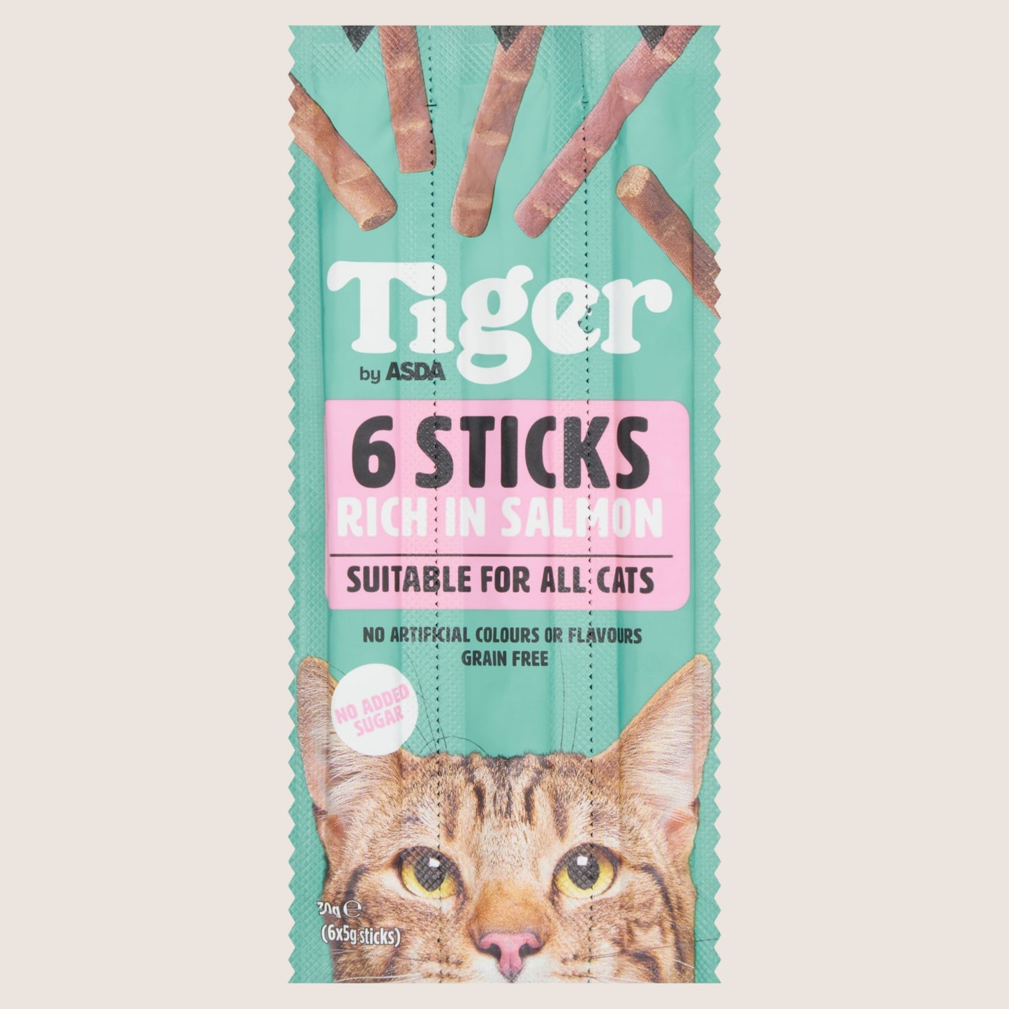 Tiger by ASDA Tiger Sticks Grain Free 6 x 5g