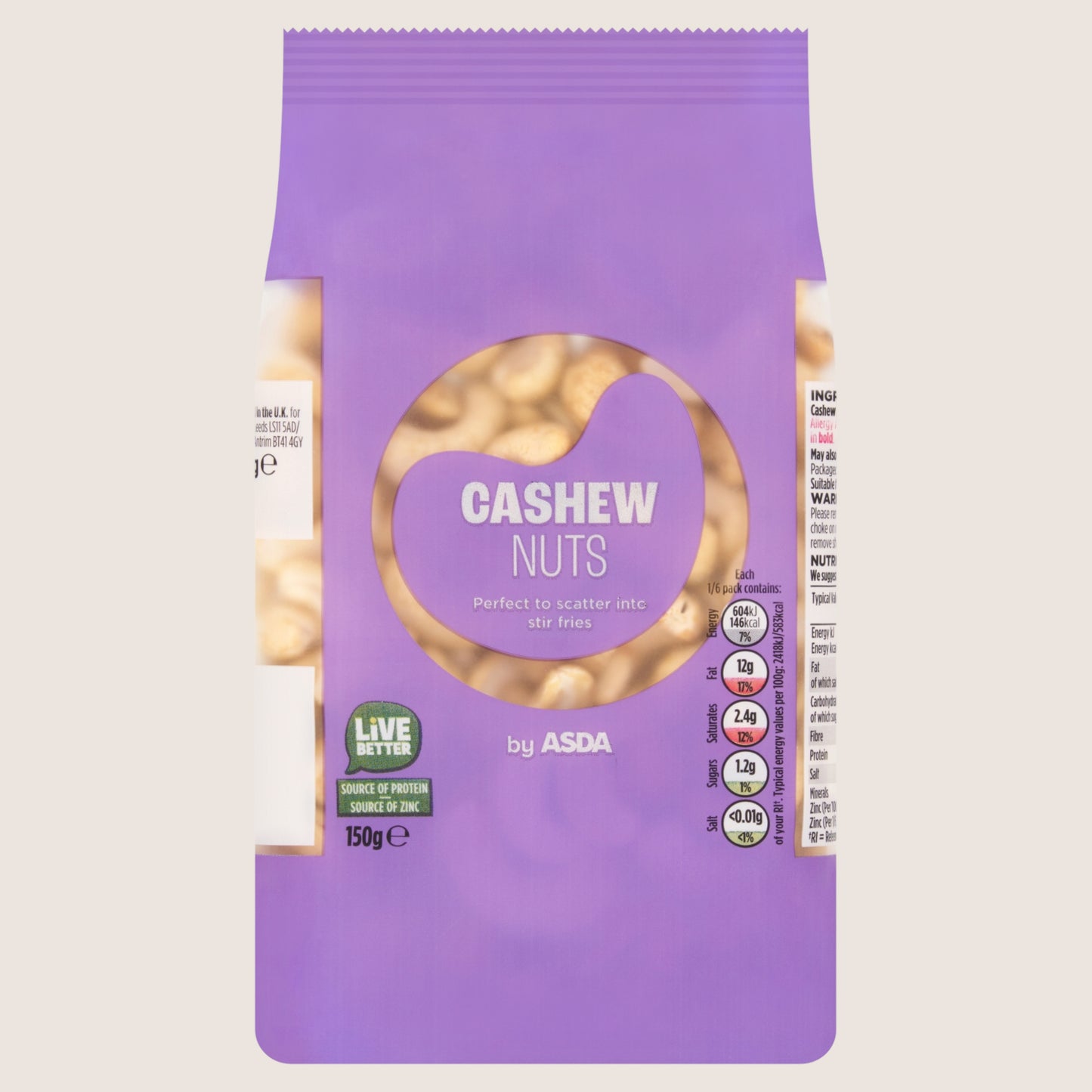 ASDA Cashew Nuts Multipack 150g