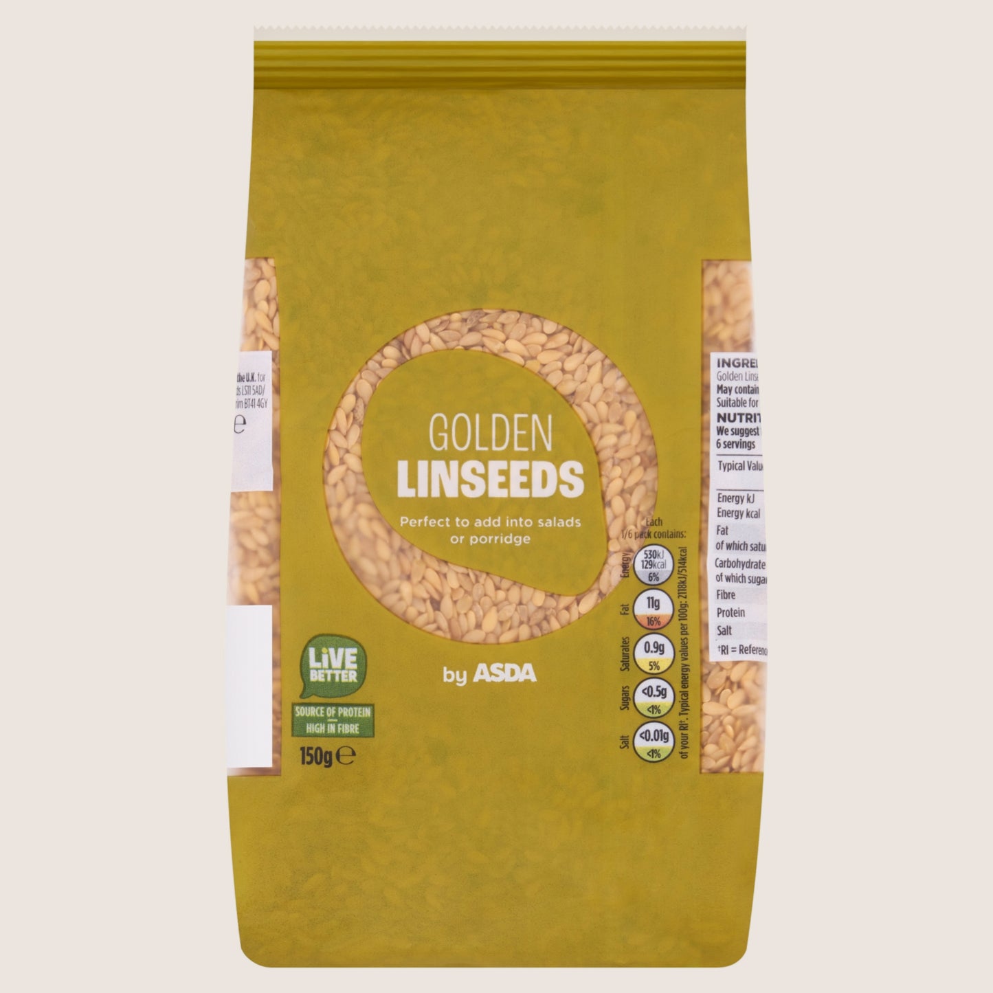 ASDA Golden Linseeds Multipack 150g