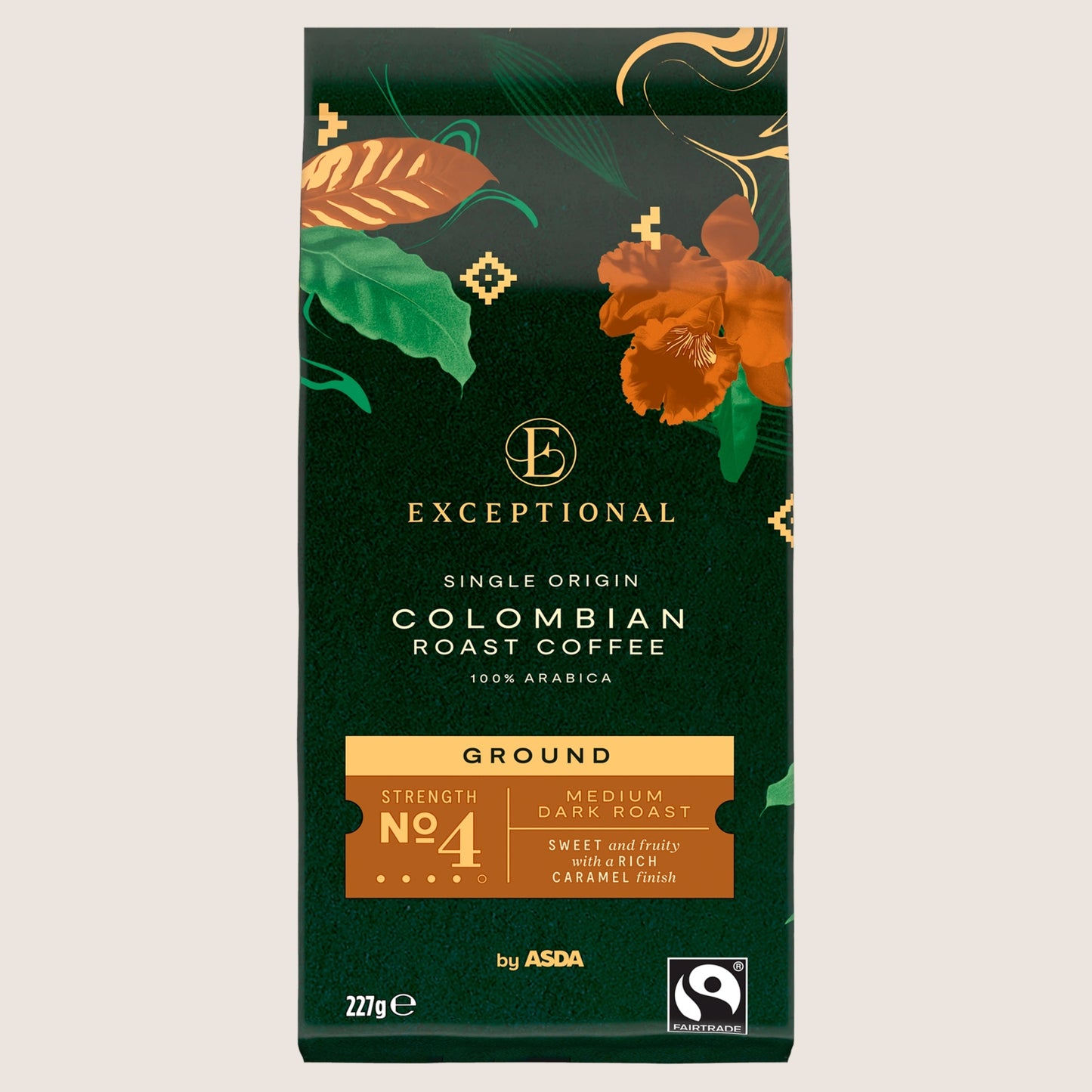 Exceptional by ASDA Ground Colombian Roast Coffee No Artificial Additives 227g