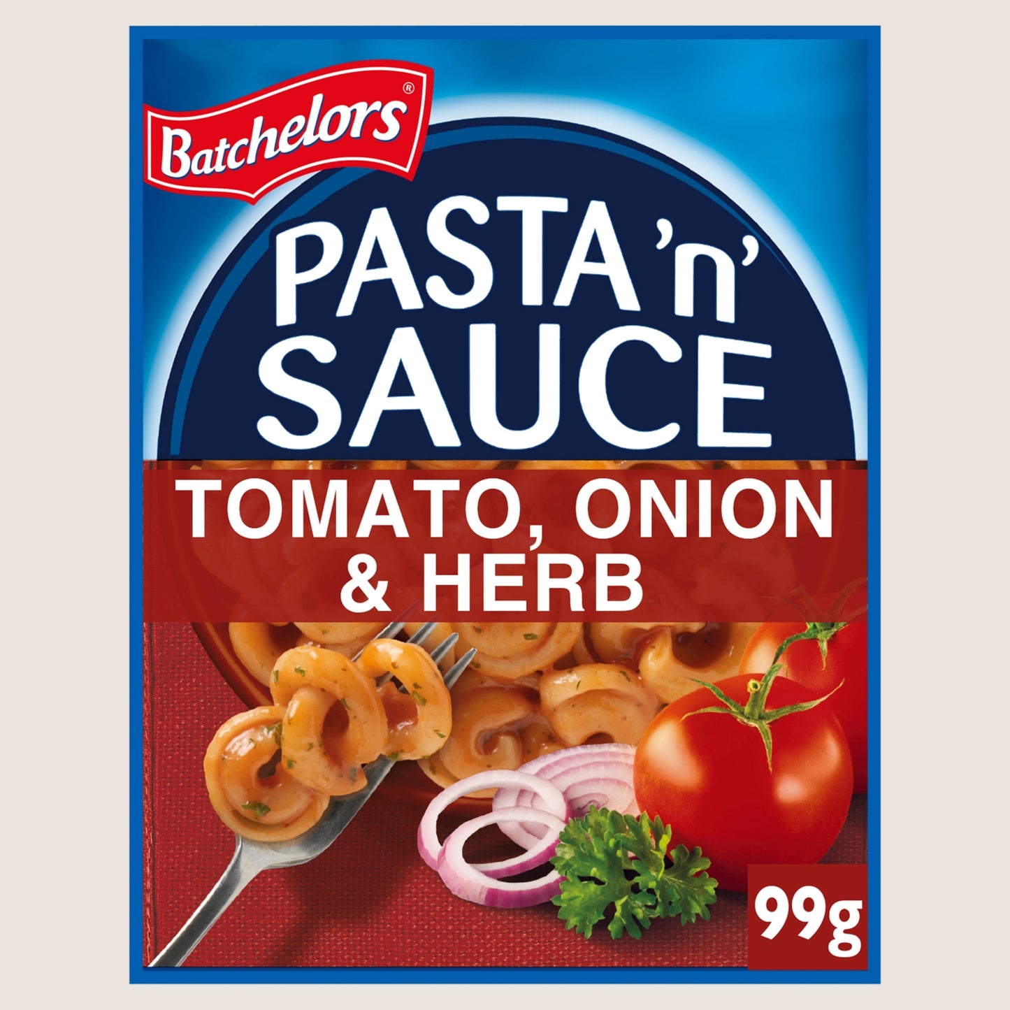 Batchelors Pasta 'n' Sauce Tomato, Onion & Herb Pasta Sachet No Artificial Additives 99g