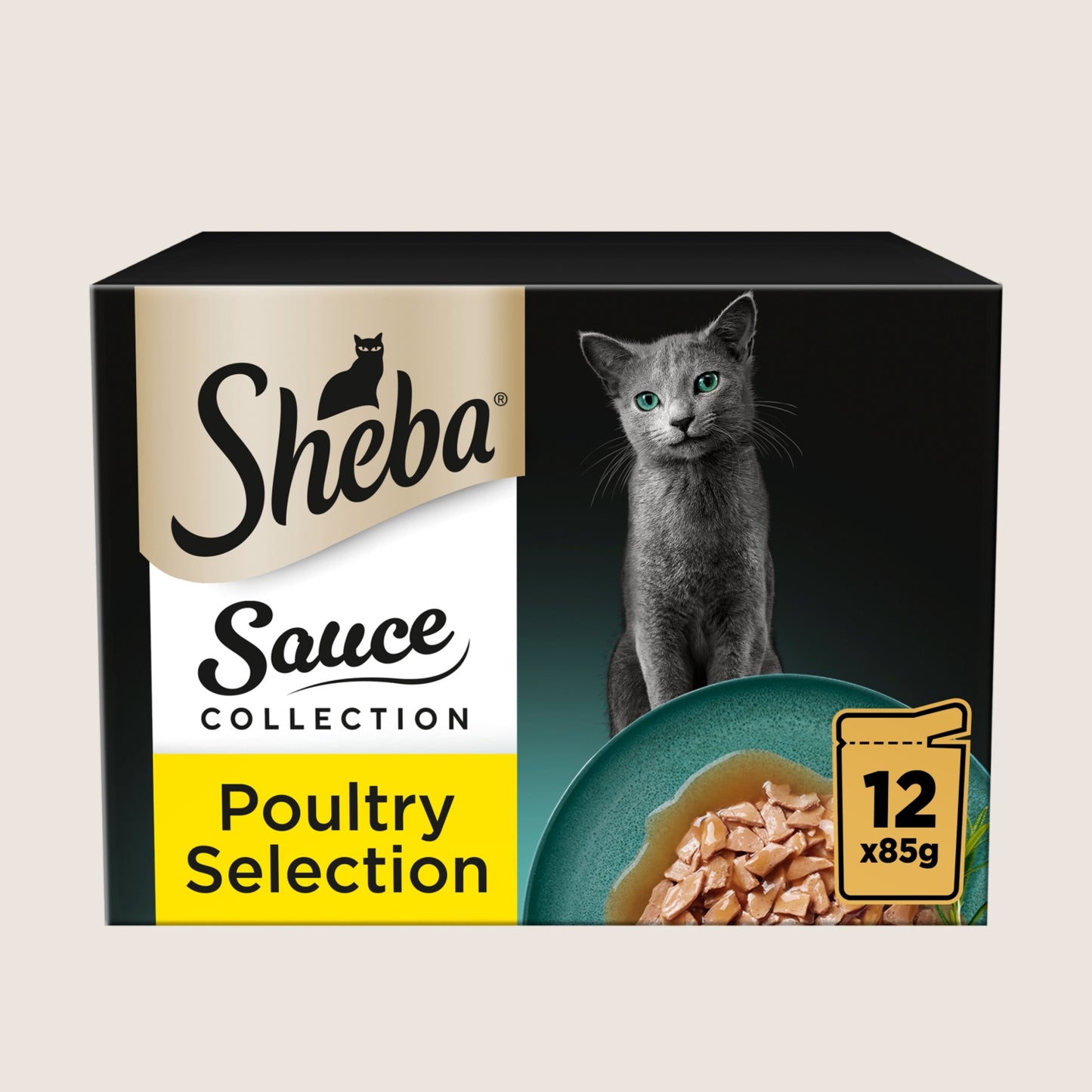 Sheba Sauce Collection Adult Wet Cat Food&nbsp;Pouch Poultry Selection With Taurine 12 x 85g