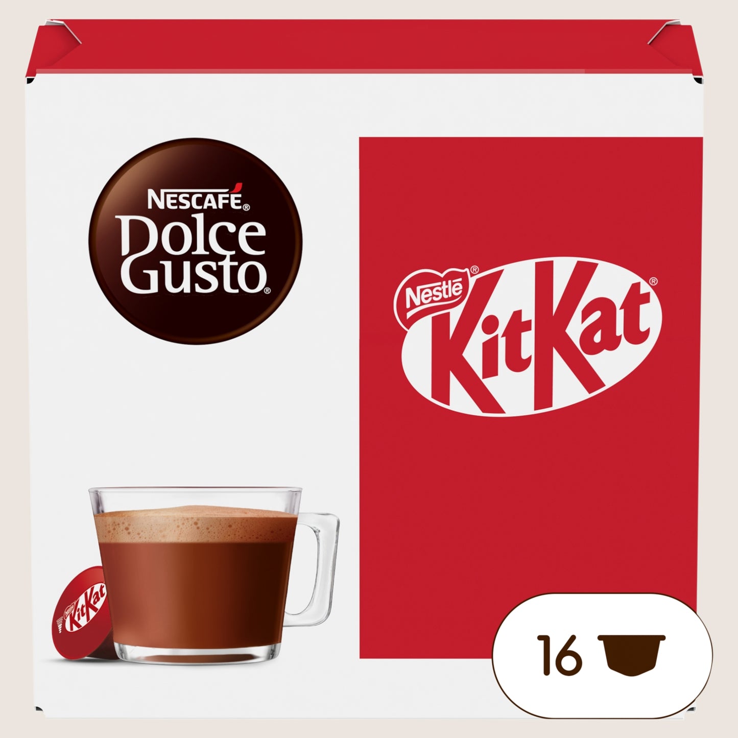 Nescafé Dolce Gusto KitKat Hot Chocolate Pods x16 Rainforest Alliance Certified
