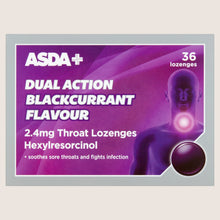 ASDA Dual Action Blackcurrant Flavour 36 Lozenges