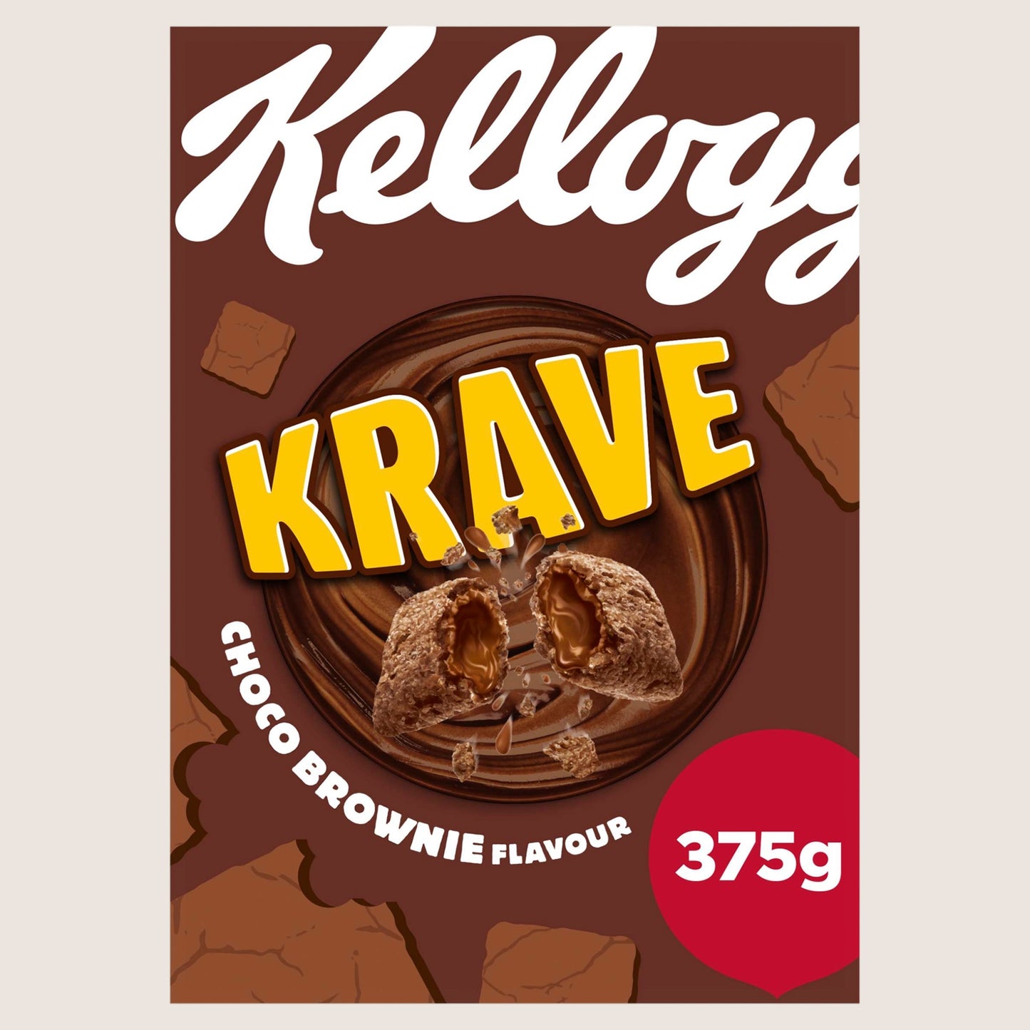 Kellogg's Krave Choco Brownie Breakfast Cereal Vitamin Fortified 375g