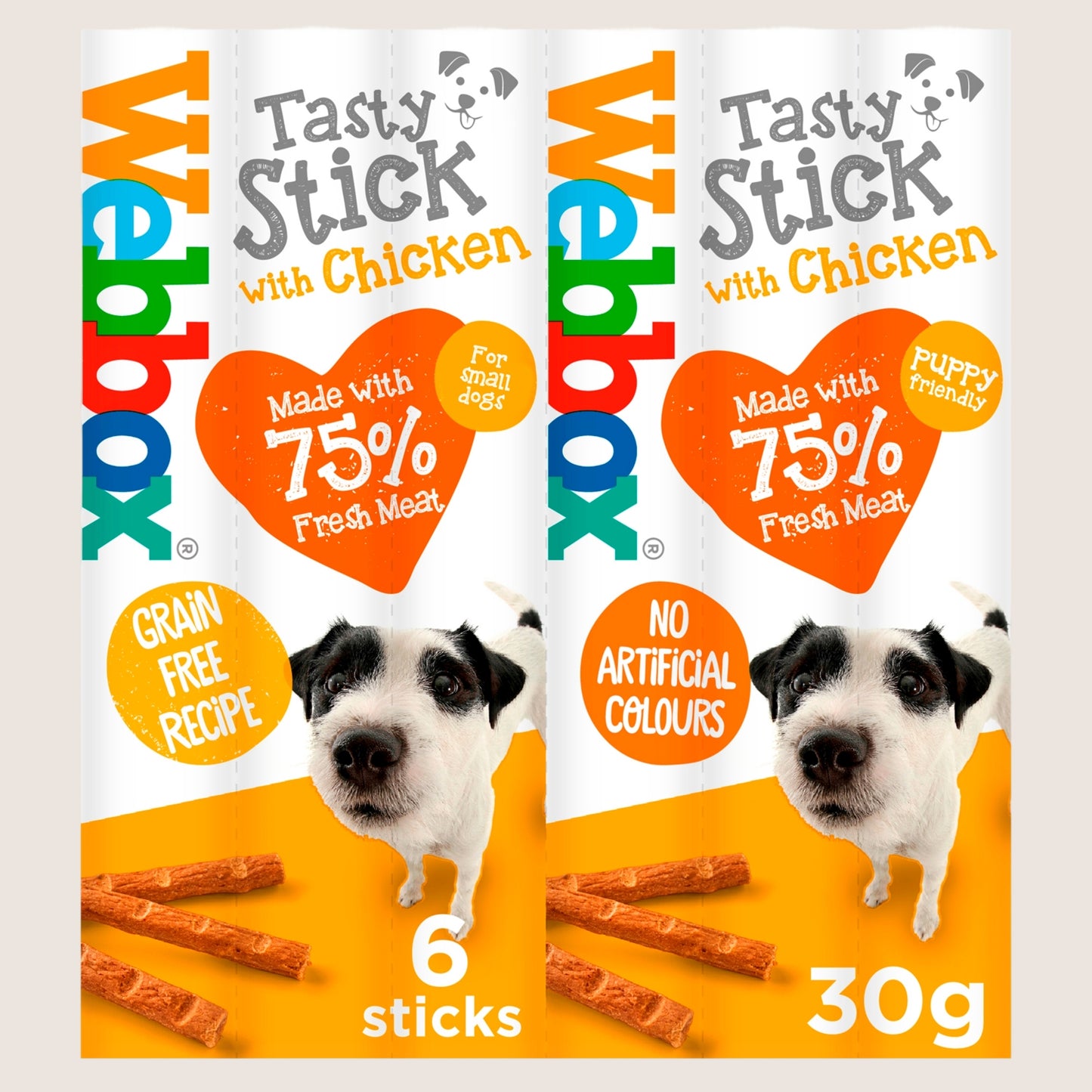 Webbox 6 Tasty Sticks with Chicken Grain Free 30g