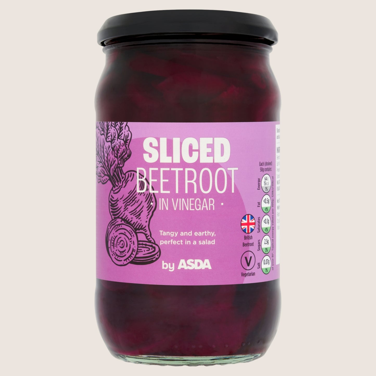 ASDA Sliced Beetroot in Vinegar No Artificial Additives 440g