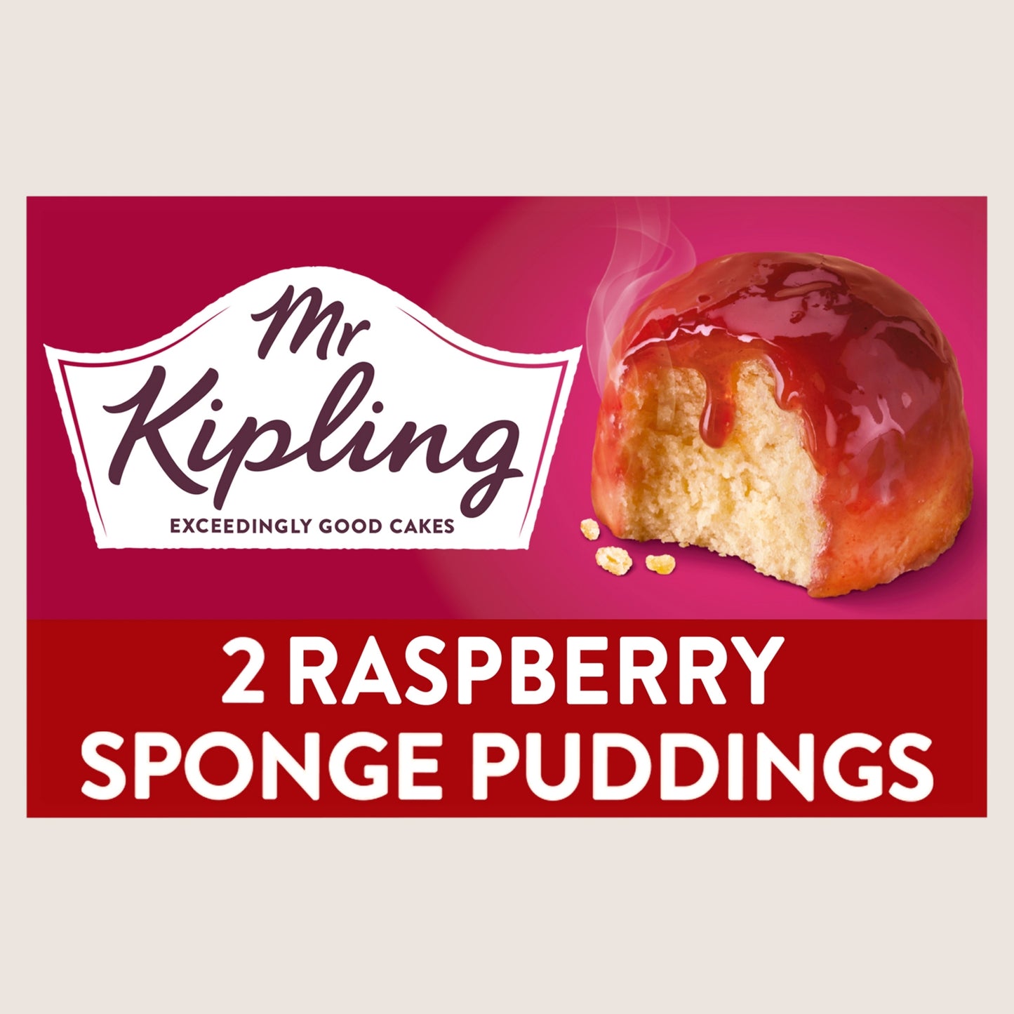 Mr. Kipling Raspberry Sponge Pudding Cake Dessert Pots No Artificial Additives 2x95g