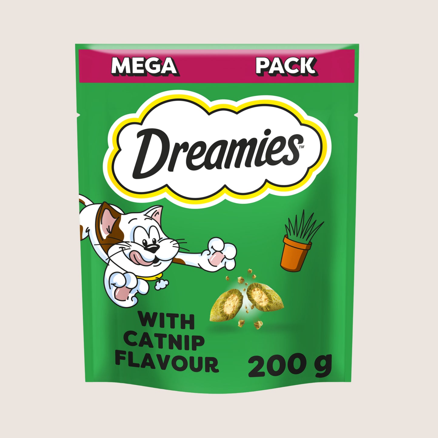 DREAMIES Cat Treat Biscuits With Catnip Flavour Nutritionally Complete 200g