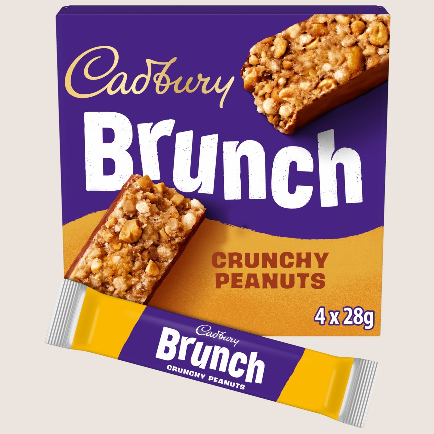 Cadbury Brunch Oats Peanut Chocolate Cereal Bars 4 Pack Multipack  Vitamin Fortified 112g