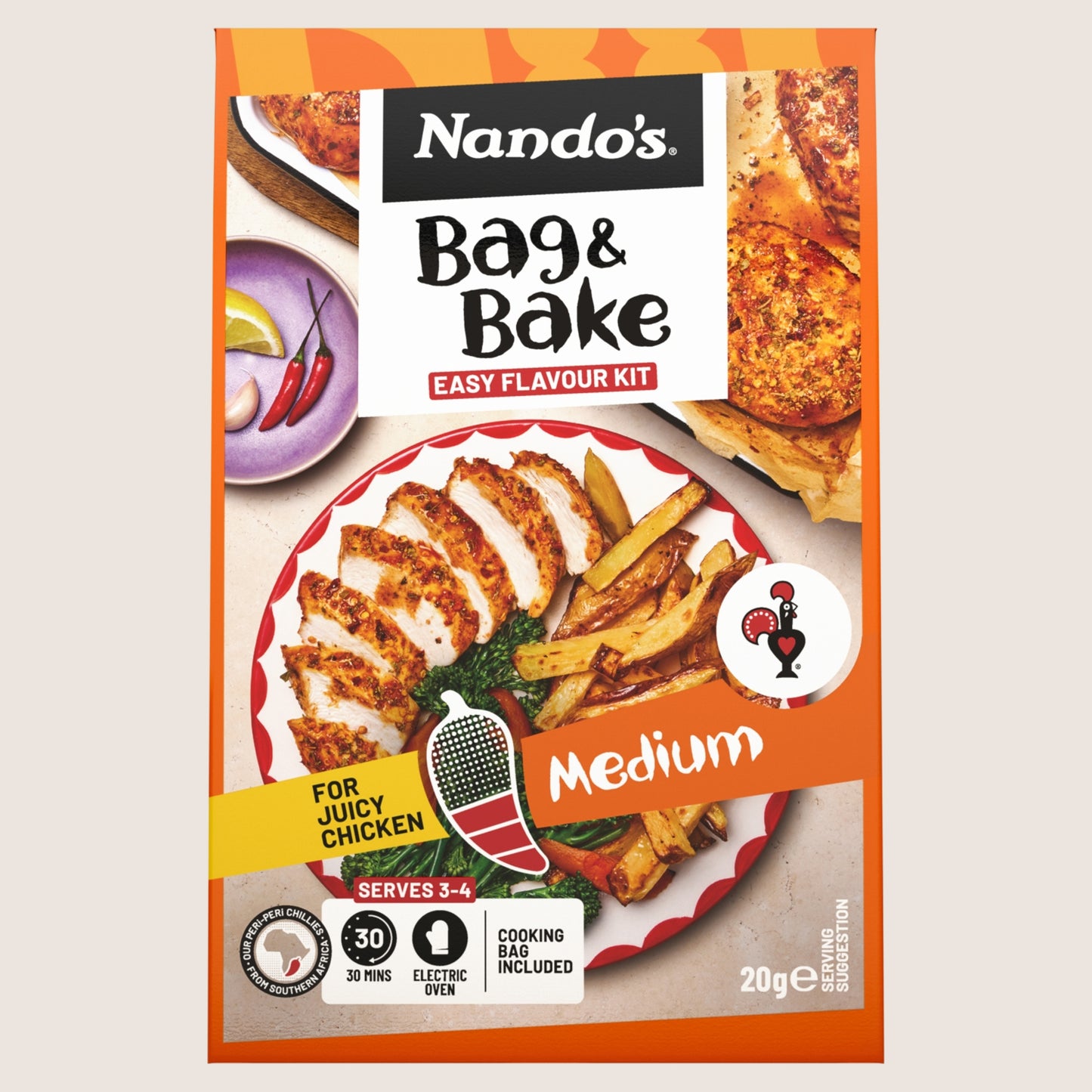 Nando's Medium Bag & Bake Gluten Free Halal 20g