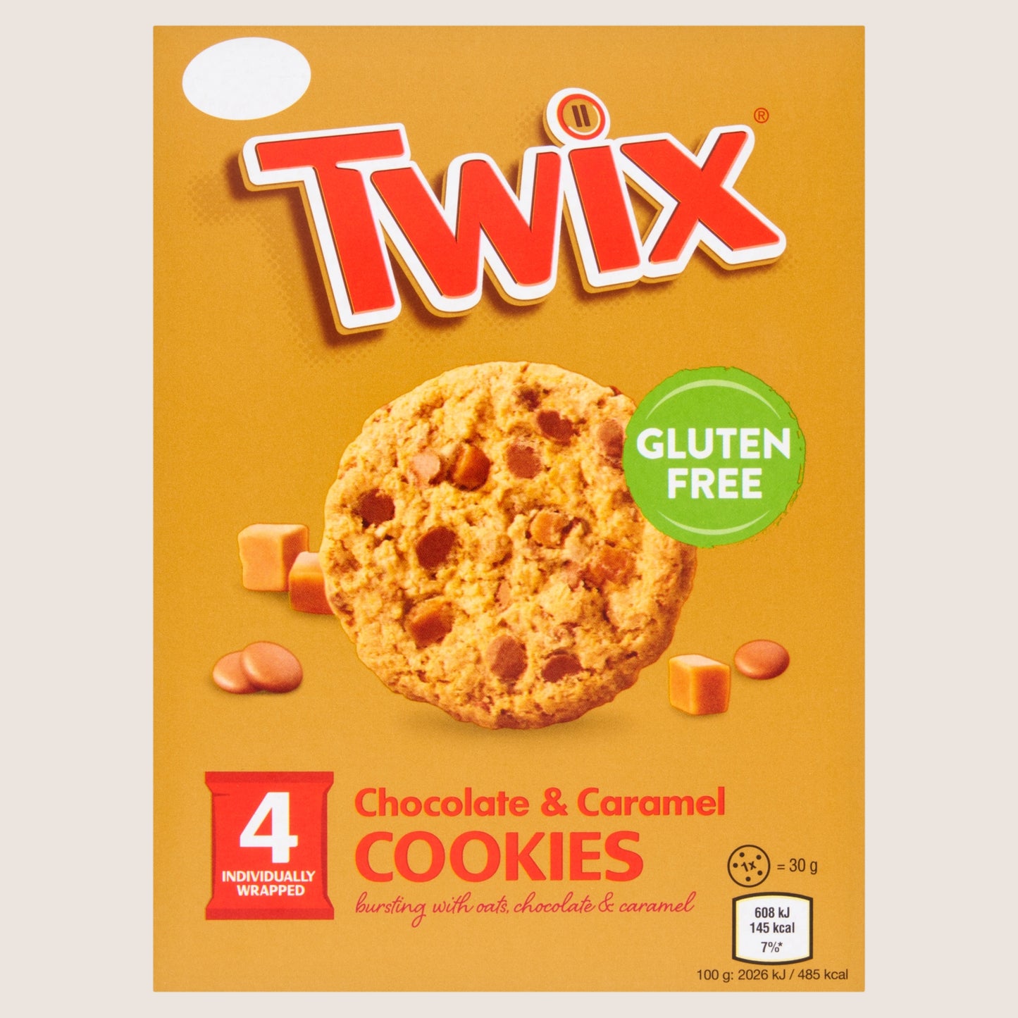 Twix Chocolate & Caramel Cookies Gluten Free 4 x 30g