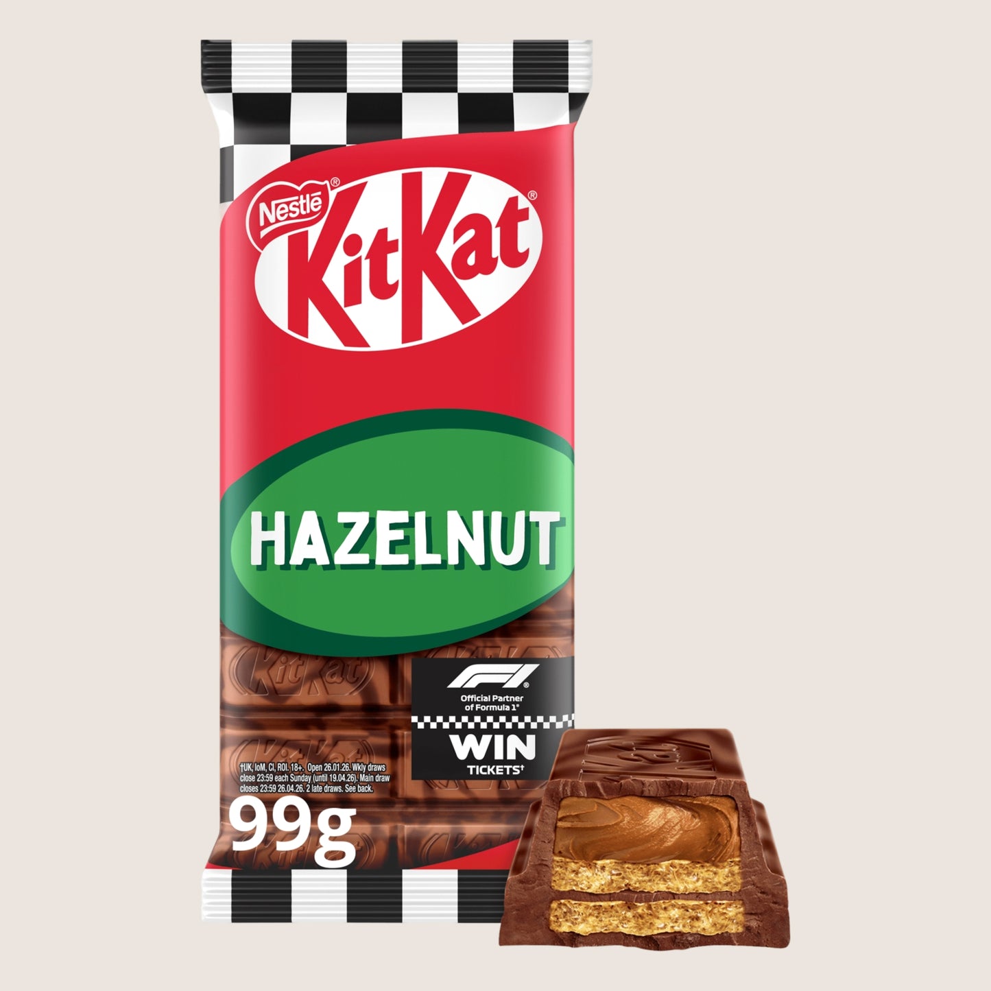 KitKat F1 Hazelnut Chocolate Sharing Bar 99g