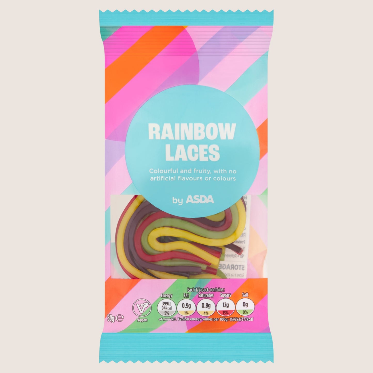 ASDA Rainbow Laces 50g