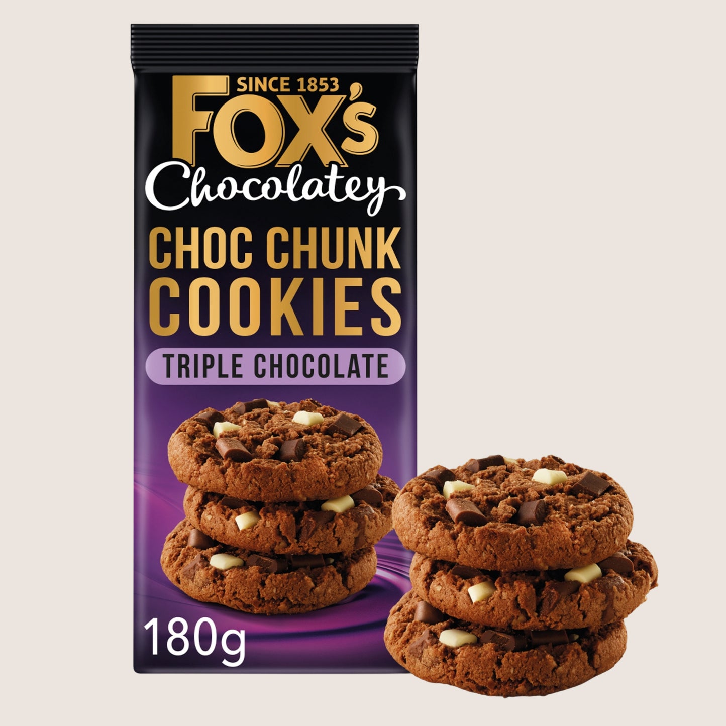 Fox's Chocolatey Biscuits Triple Chocolate Cookies Chocolate 180g