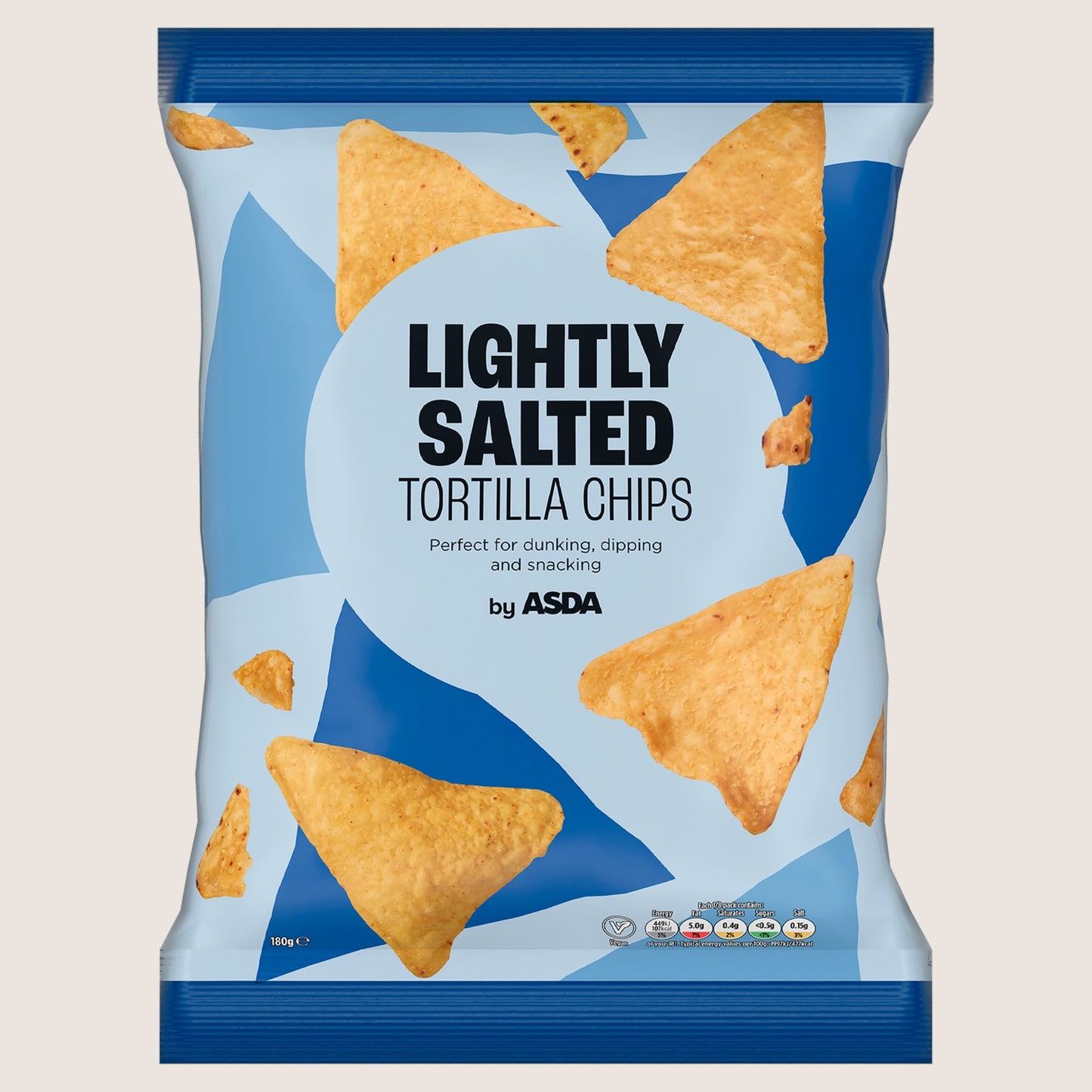 ASDA Lightly Salted Tortilla Chips Vegan Friendly 180g
