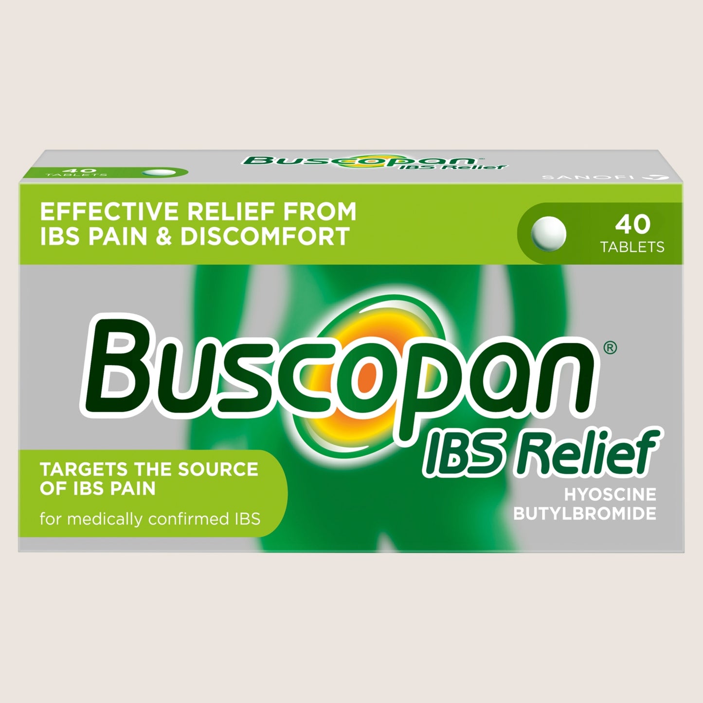 Buscopan IBS Pain Relief- Targets the Source of IBS Pain and Cramps - 40 Tablets