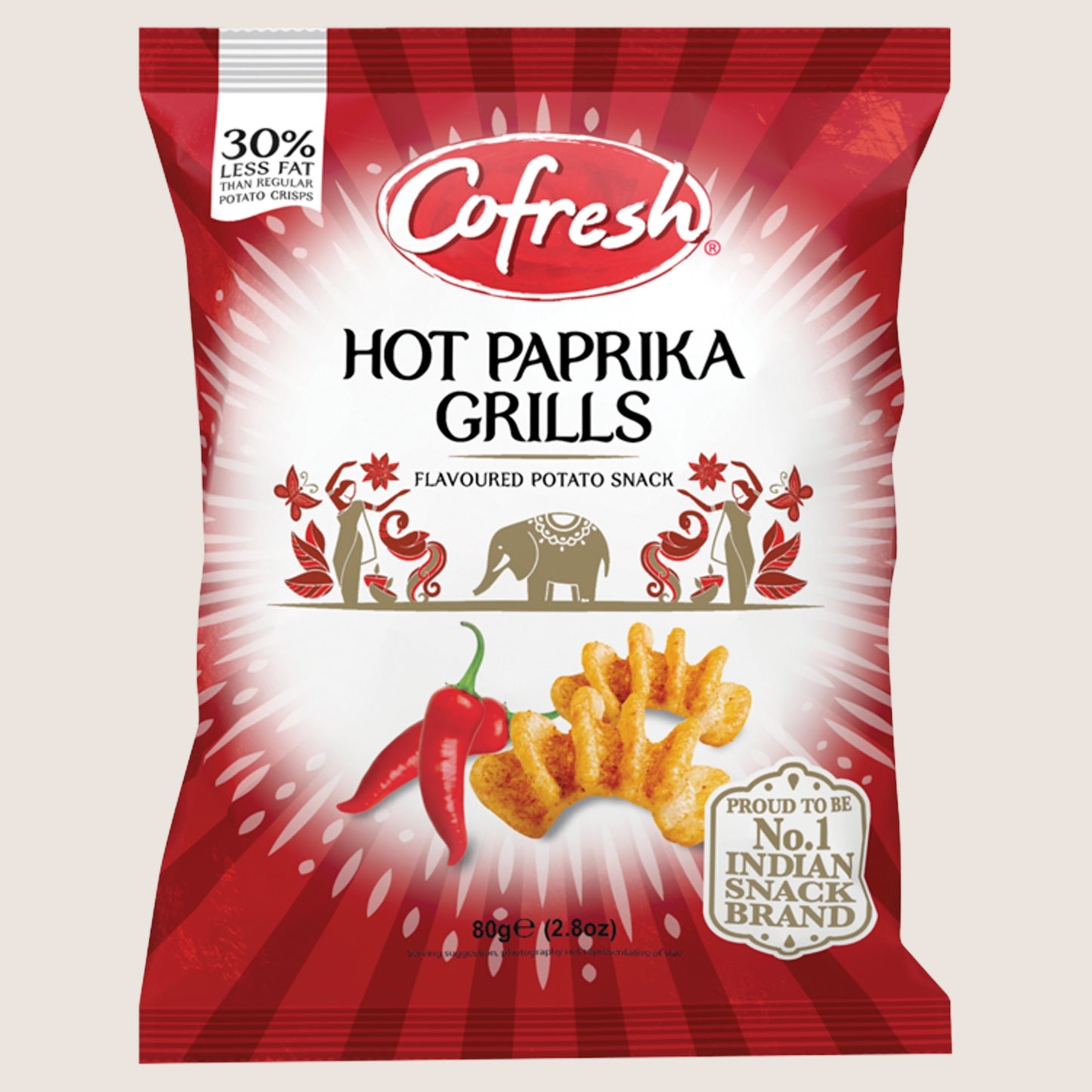Cofresh Hot Paprika Grills Flavoured Potato Snack Multipack 80g