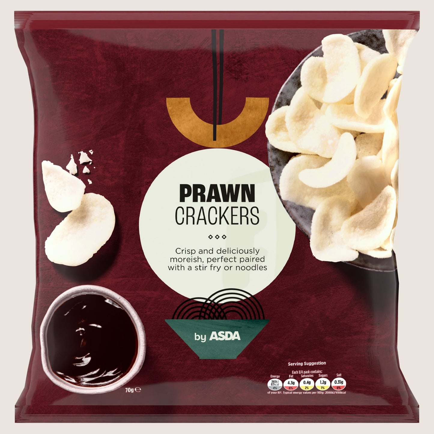 ASDA Prawn Crackers No Artificial Additives 70g