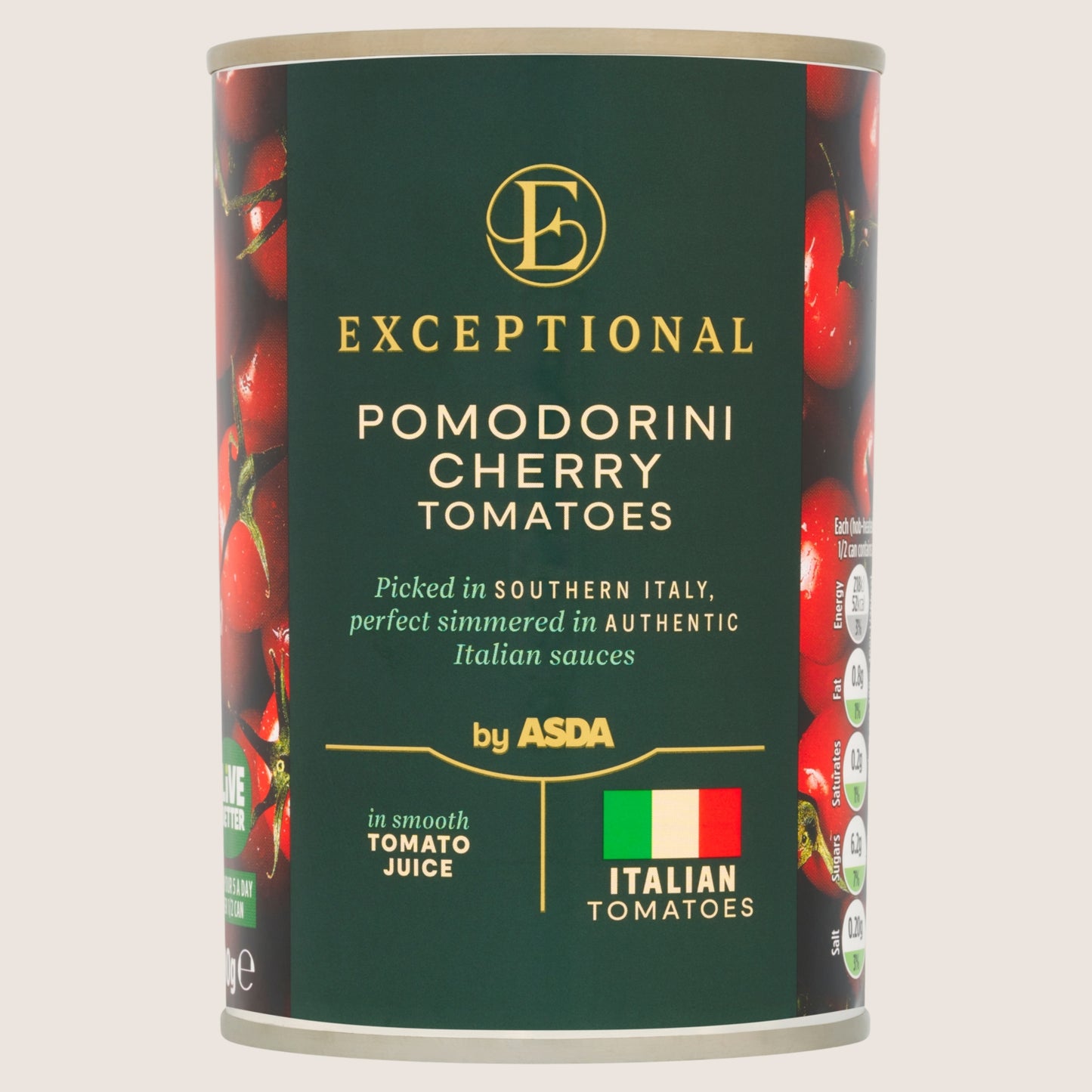 Exceptional by ASDA Pomodorini Cherry Tomatoes Sun Ripened Tomatoes 400g