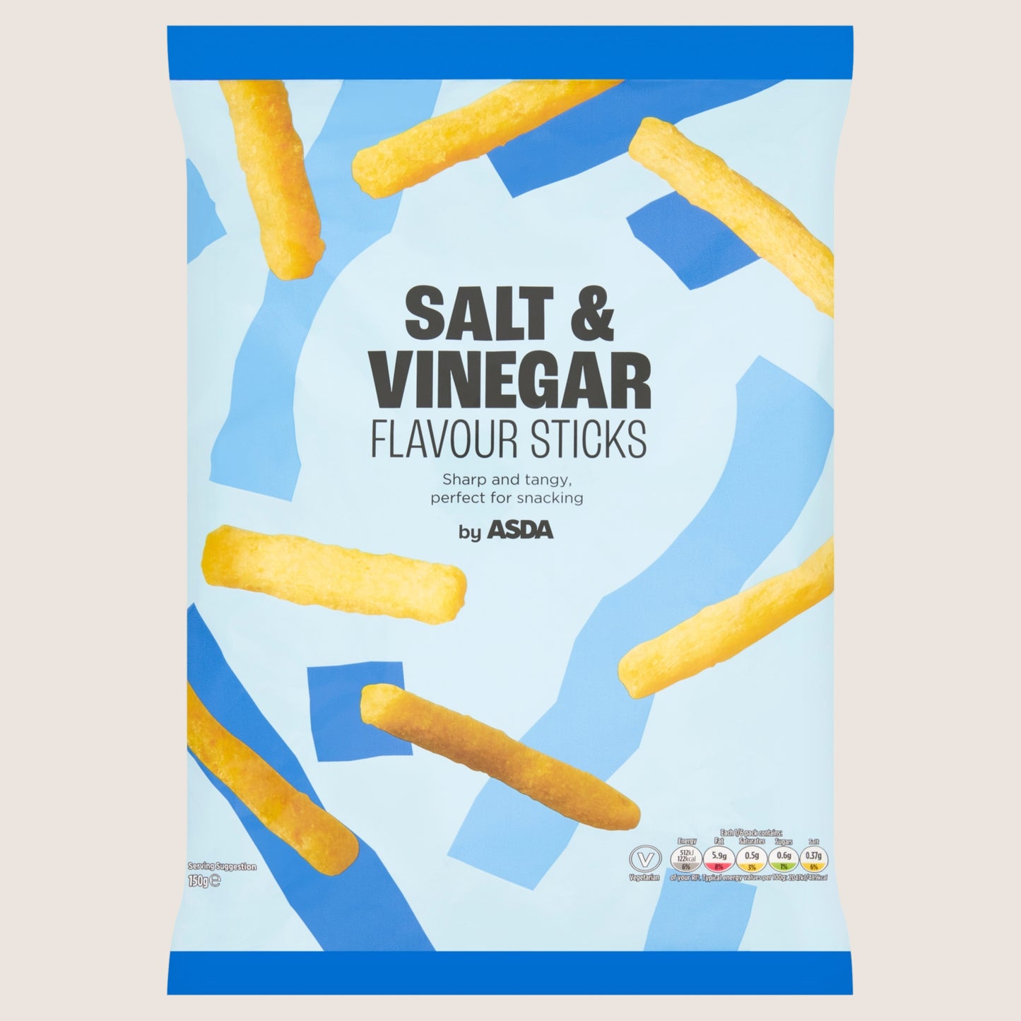 ASDA Salt & Vinegar Flavour Sticks No Artificial Additives 150g
