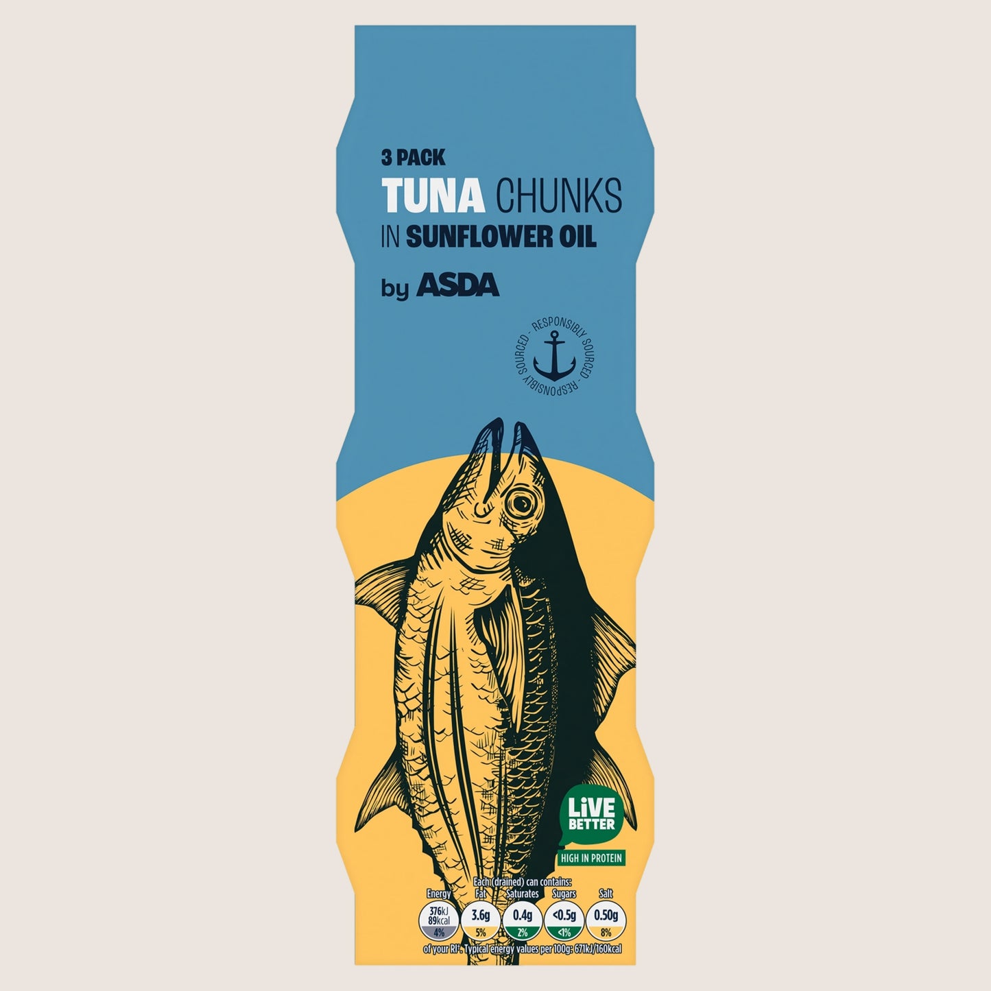 ASDA 3 Tuna Chunks in Sunflower Oil 3 x 80g