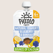 Piccolo Organic Natural Yoghurt Blueberry & Banana Smooth 6+ Months 100g