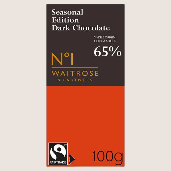 Waitrose No.1 Fairtrade Dominican Republic Dark Chocolate with Ginger Pure Indulgence 100G