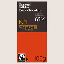 Waitrose No.1 Fairtrade Dominican Republic Dark Chocolate with Ginger Pure Indulgence 100G