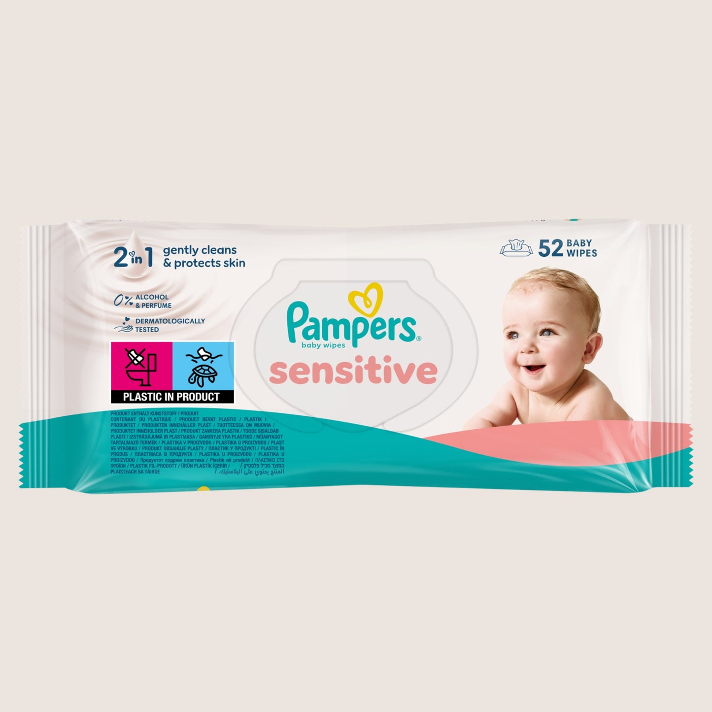 Pampers Sensitive Baby Wipes, 52 Baby Wet Wipes Sensitive Skin