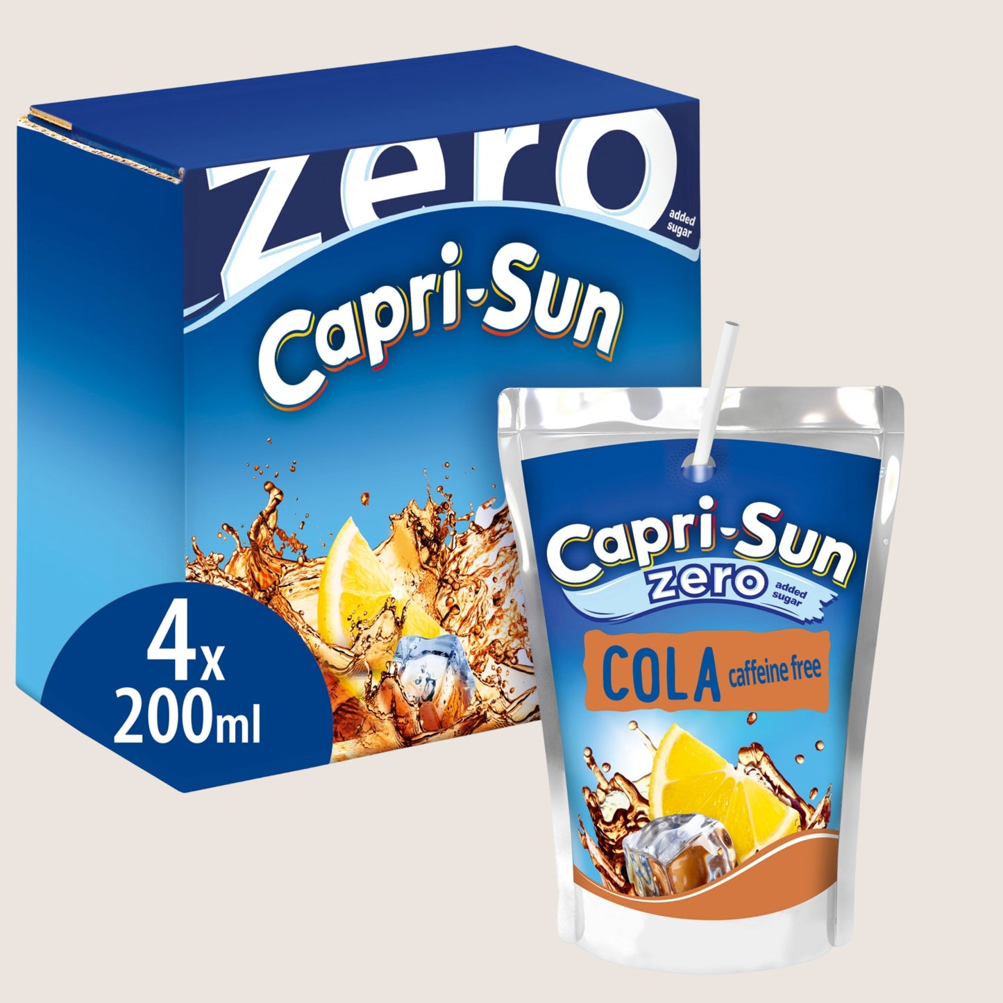 Capri Sun Zero Cola Kids' Juice Drink No Added Sugar 4x200ml