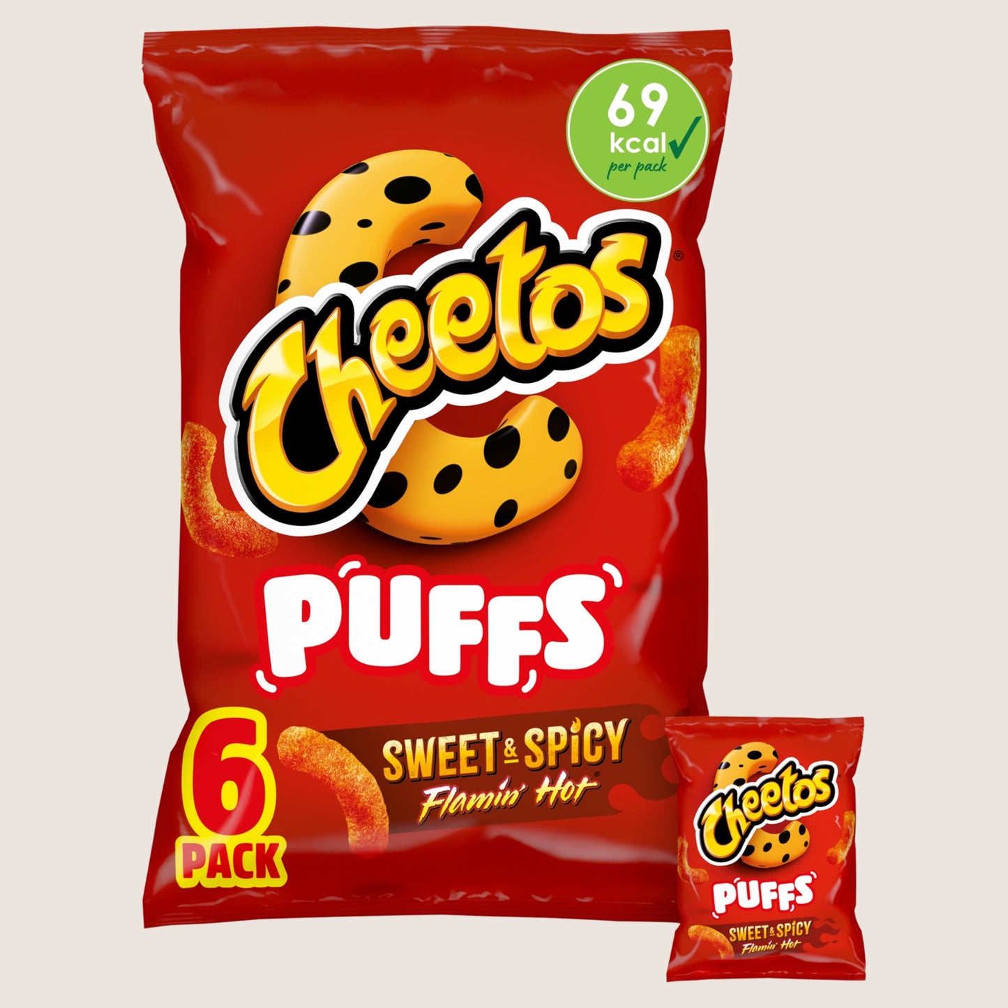 Cheetos Puffs Sweet & Spicy Snacks Crisps Multipack 6 x 13g