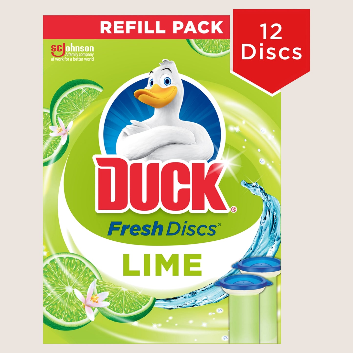 Duck Toilet Cleaner Fresh Discs Duo Refills Lime 72ml