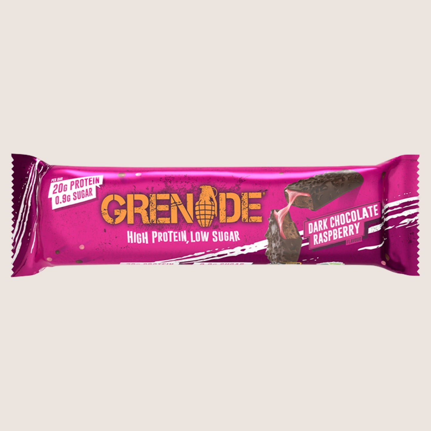 Grenade Protein Bar Dark Chocolate Raspberry Flavour Protein 60g