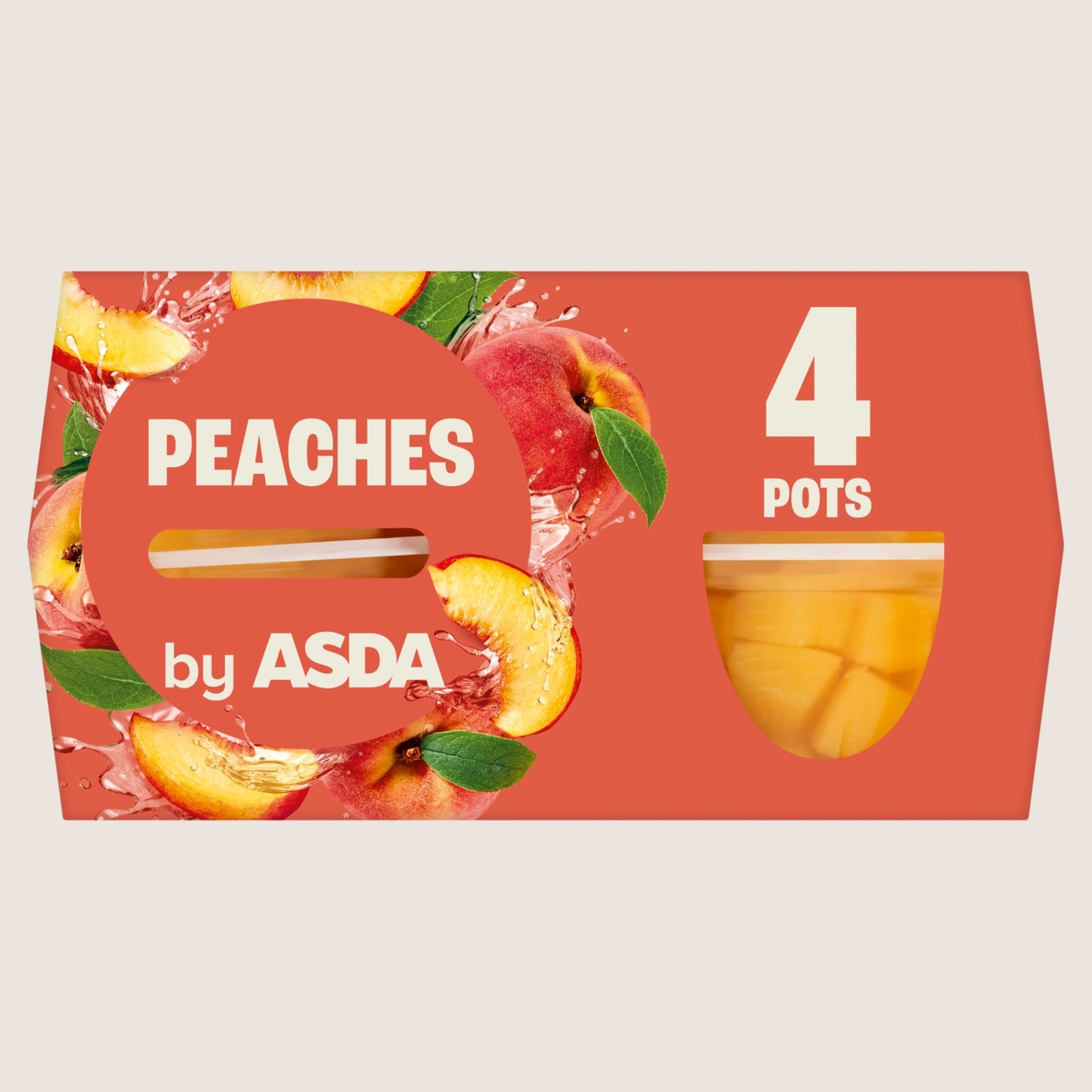 ASDA Peaches Pots No Added Sugar 4 x 113g