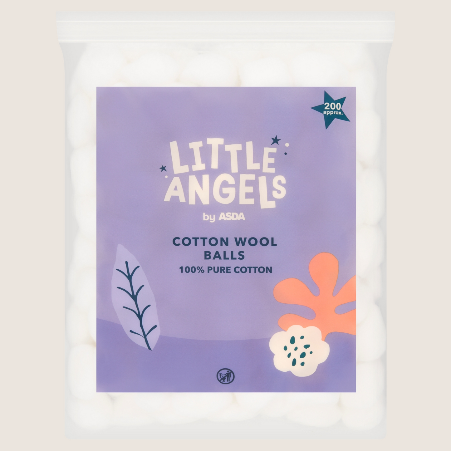 LITTLE ANGELS by ASDA Cotton Wool Balls Gentle Formula