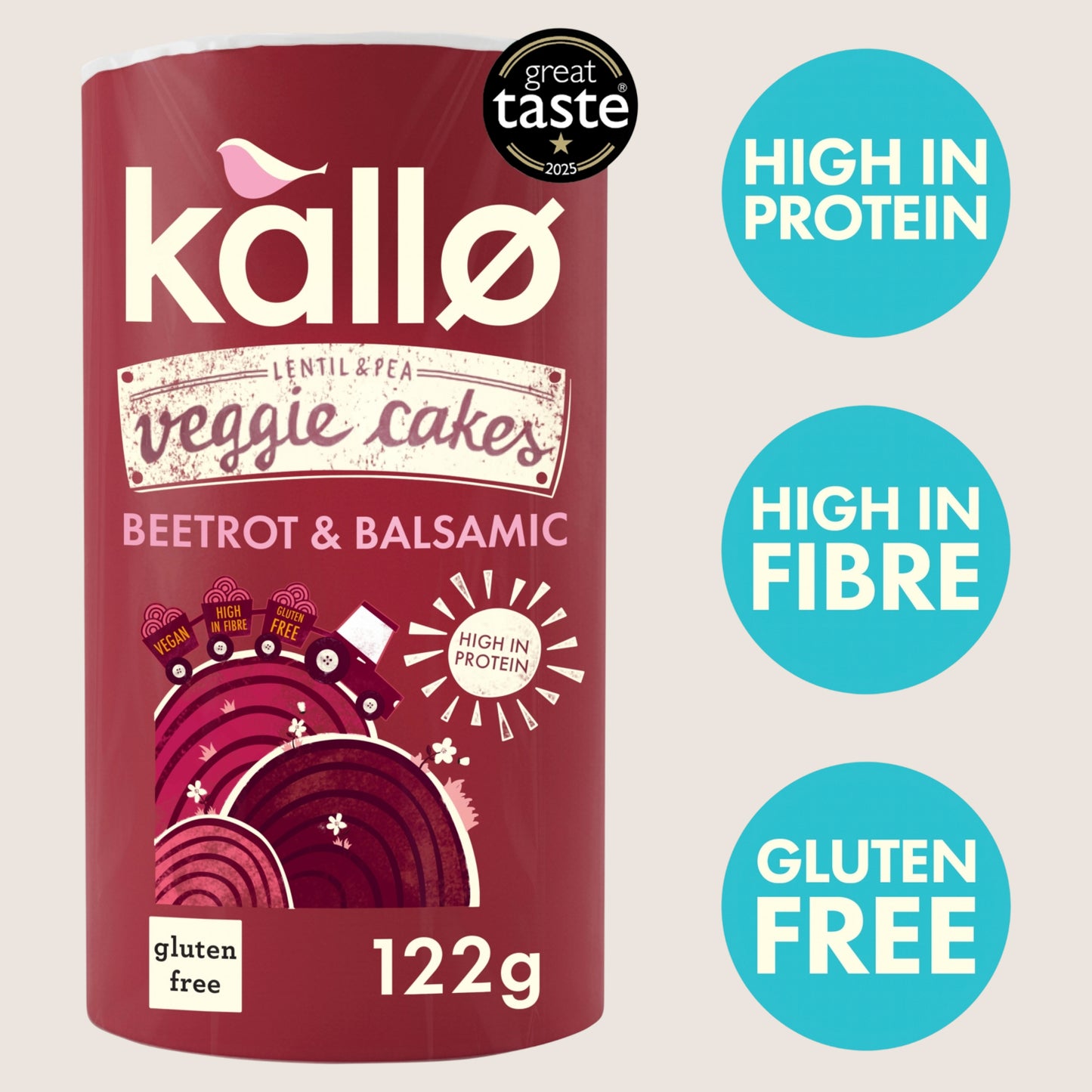 Kallo Beetroot & Balsamic Veggie Cakes Free From Artificial Additives 122g