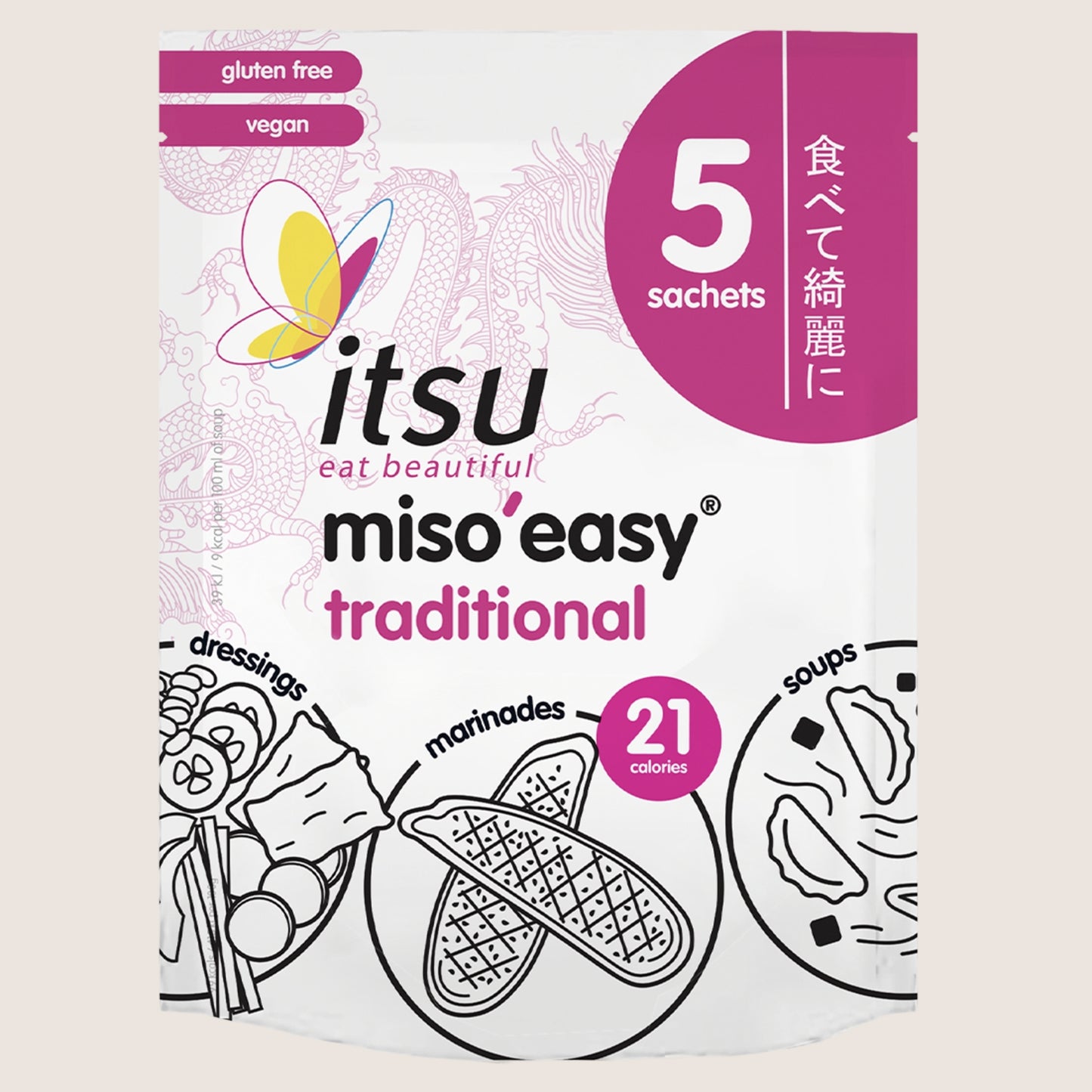 Itsu traditional miso easy Gluten Free 5x21g